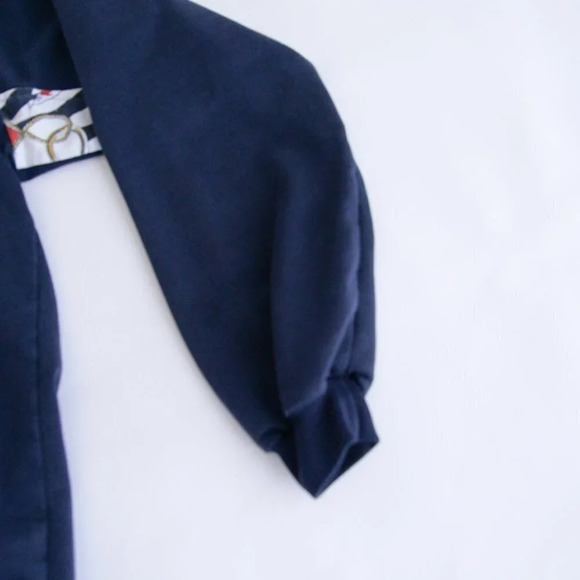 Vintage Euro Joy Navy & Red Nautical Button Collar with Draw String Sweater - Picture 5 of 11